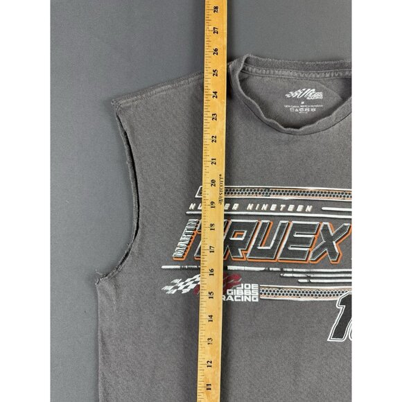 Nascar Y2K Martin Truex JR Toyota Racing Bass Pro Shops Gray Cut Off Tee Shirt - Picture 7 of 7